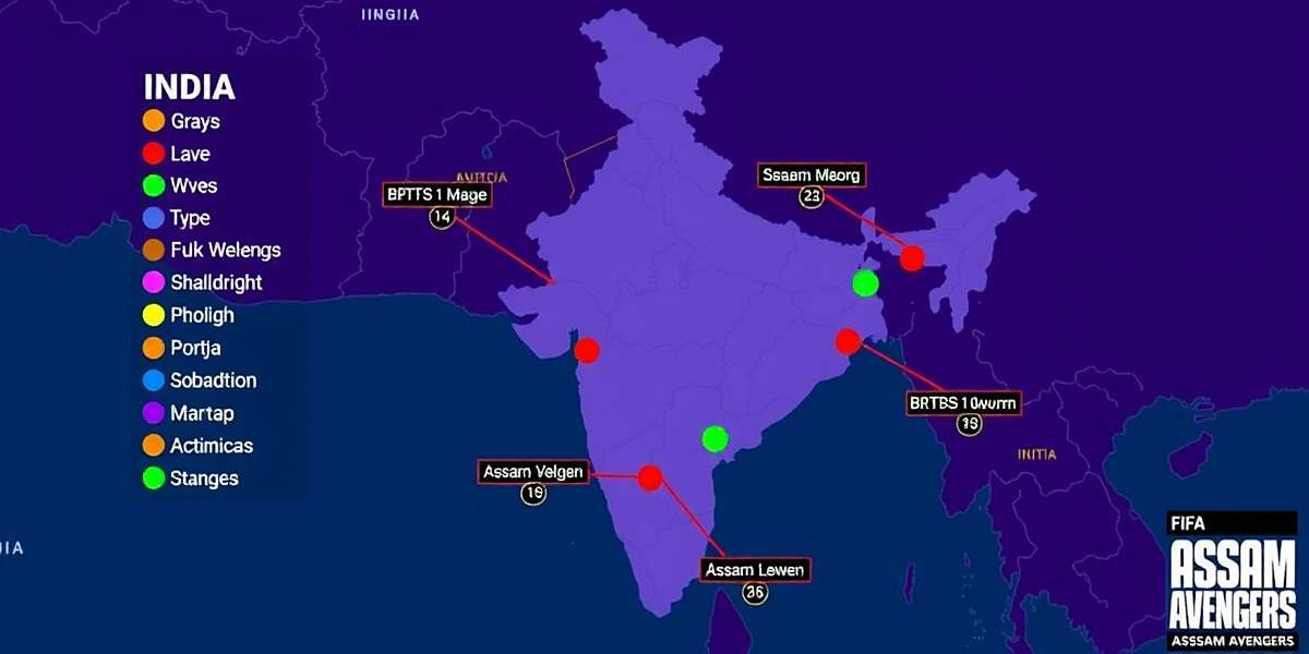 Assam Avengers FIFA Download Distribution Across India Map of India showing download hotspots for Assam Avengers FIFA with color coding